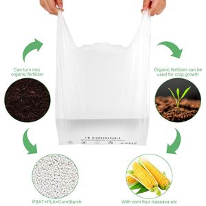 Custom Private Logo 100% <b>Compostable</b> Biodegradable Plastic Grocery Shopping Carry <b>Bags</b> - Product Image 5