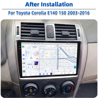 Android 13 2K Layar Stereo Mobil Pemutar Video GPS Navigasi Carplay 4G DSP OBD2 GPS Terintegrasi untuk Corolla E140/E150 2009-2013