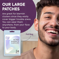 Patch anti-acné hydrocolloïde X-Large imperméable à l'eau pour Zits