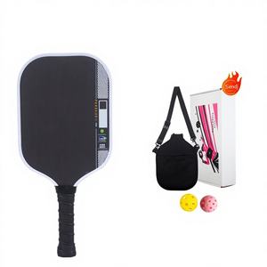 Raquette de Pickleball Professionnelle en Fibre de Carbone Givrée Silencieuse de Quatrième Génération, Personnalisable avec Logo/Design Graphique, 1 Raquette 2 Balles - Product Image 1