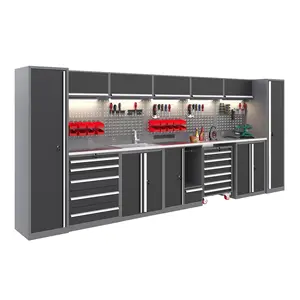 JZD Factory Workshop Cabinet Garage Workbench With Drawers Modular Steel Tool Storage Cabinet Tool Box