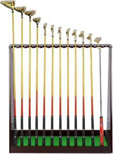 Porta mazze da <span class=keywords><strong>Golf</strong></span> con tappetino da <span class=keywords><strong>Golf</strong></span> in legno con tappetino in erba artificiale-espositore per interni-contiene 13 mazze - Product Image 6