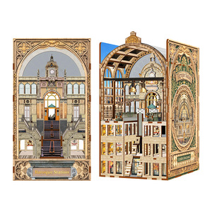 <span class=keywords><strong>Muxu</strong></span> She - Decoración de estantería de madera estilo barroco para comercio exterior transfronterizo, sujetalibros 3D, modelo de escena en miniatura DIY - Product Image 3