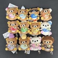 Porte-monnaie en peluche 3D Rilakkuma Kawaii mignon et doux de 8 cm pour sac, pendentif, figurine en peluche Journée de la Terre