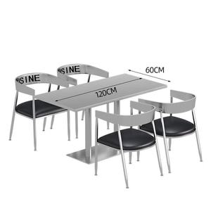 Ensemble <span class=keywords><strong>table</strong></span> et chaises de salle à manger de style industriel américain en acier inoxydable, design vert personnalisable, 2-4 places, pour hôtels et restaurants - Product Image 6