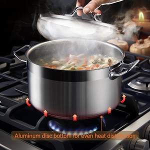 Stainless Steel Handles Gas Induction 8-Piece Stainless Steel Cookware Set - Product Image 3