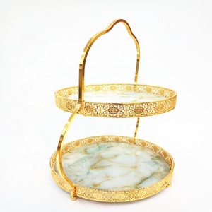 Accessoires Servant <span class=keywords><strong>Assiette</strong></span> À Gâteau 2 Niveaux Gâteau Ensemble <span class=keywords><strong>de</strong></span> Support <span class=keywords><strong>de</strong></span> Plateau <span class=keywords><strong>de</strong></span> Support avec Poignée - Product Image 2