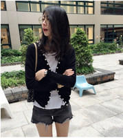 Maßgefertigter Kaschmir-Pullover Frühlings-Outfit Neuer Pullover Langärmelige Lose Jacke Perlen-Woll-Strickjacke für Damen