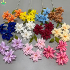 Rama de Flor de Lirio de Seda Artificial, Tallo Largo, 3 Cabezas, Ramo de Tallo Único para Decoración de Mesa en el Hogar, Bodas, Fiestas y Días Festivos - Product Image 4