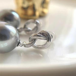 Pendientes de Plata S925 con Perlas DIY, Accesorio de Moda para Mujer, con Cuentas Redondas de 9-12 mm, Modelo 21827 - Product Image 3