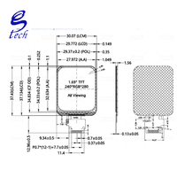 1.69-inch TFT LCD Screen ST7789 Small Display 240x280 Resolution LCD with Rounded Corners SPI Color Screen