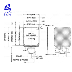Écran LCD TFT de 1,69 pouces ST7789, petit écran LCD de 240x280 de résolution avec coins arrondis, écran couleur SPI - Product Image 5