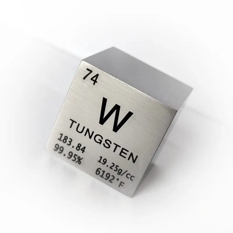 Satılık parlatma yüzey katı Tungsten küp Wolfram blok 10mm