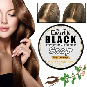 50g Polygonum Multiflorum Natural Hair Shampoo sapone Pure Plant Shampoo Bar migliora la radice dei capelli sapone liquido per la crescita dei capelli a base di erbe