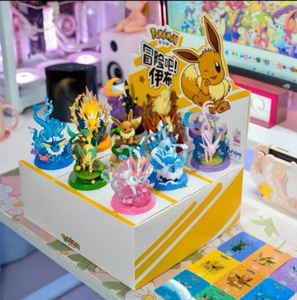 Ensemble de figurines de jouets en PVC Eevee Pokemond de la génération V1-V2 pour enfants, <span class=keywords><strong>aventure</strong></span>, 9 pièces/boîte, figurine de dessin animé Eevee Pokemoned - Product Image 3