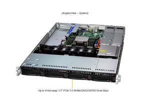 Serveur en rack 1U SYS-512B-WR, processeur Intel Xeon 6, DDR5, serveur de stockage d'entreprise, PCIe 5.0, informatique en nuage - Product Image 2