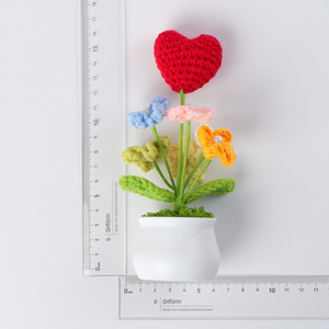 Crochet tissé à la main Pot de fleur plante à tricoter à la main Crochet tournesol <span class=keywords><strong>Cactus</strong></span> tulipe Pot Crochet Pot de fleur - Product Image 5