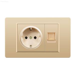 Prise murale standard européenne, double alimentation et double port de sortie USB, 20A, prise murale de type C, interrupteur lumineux - Product Image 2