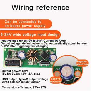 Módulo de Carga Rápida para <span class=keywords><strong>Teléfono</strong></span> Móvil, Convertidor de Corriente CC, QC3.0, Fuente de Alimentación para Vehículos, Placa Base de Carga Modificada - Product Image 2