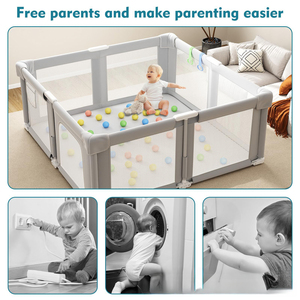 Corralito para Bebés con Puerta, Tapete Antideslizante y Parachoques de Seguridad, Corralito Plegable para Interiores para Bebés y Niños Pequeños, para Practicar Gatear y Caminar - Product Image 4