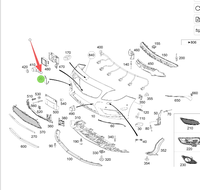 1178851300 Cache-prise de remorque pour pare-chocs avant Mercedes-Benz CLA (W204) 2016-2018 Version standard OE 2048850224 Garantie 1 an