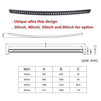 Barra de Luz LED para Auto de 30 Pulgadas, Aluminio CNC, 72W, Una Sola Fila, Curva, 12V, Protección Contra Sobretensión, para SUV, Tractores, Óptica TIR