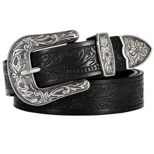 Cinturones de Cuero Genuino de Marca CP, Diseño de Lujo, Hebilla de Aleación, Estilo Vaquero Occidental, Vintage, a la Moda, para Hombre y Mujer, 2-4 cm - Product Image 4