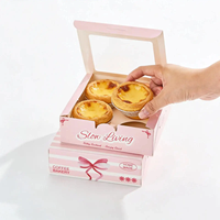 Boîte en carton personnalisée de qualité alimentaire pour tartelettes aux œufs, emballage de boulangerie en gros pour pâtisseries, cupcakes et desserts à emporter