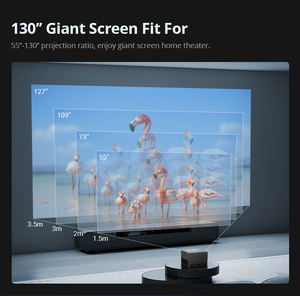 โปรเจคเตอร์ LED 1080P 4K ลำโพงในตัว ระบบหลบหลีกสิ่งกีดขวาง ตั้งค่าอัตโนมัติ เสียงรบกวนต่ำ 35 เดซิเบล ปรับตำแหน่งหน้าจอได้ สำหรับห้องนอน รองรับการสตรีม - Product Image 3