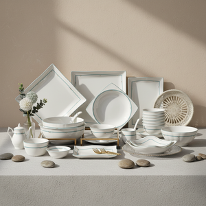 Vajilla de Porcelana Blanca de Lujo Personalizada, Regalos Empresariales, Diseño Escénico, Apta para Lavavajillas, Porcelana Fina, Duradera y Ligera - Product Image 1