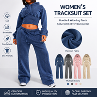 Ensemble de survêtement unisexe surdimensionné avec logo personnalisé OEM, 2 pièces, pour femme, jogging, sweat-shirt et pantalon de sport