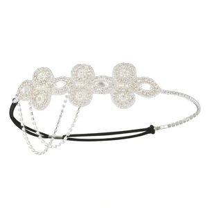 Custom 1920S Gatsby Rhinestone Tassel <b>Headband</b> Vintage <b>Beaded</b> Party Headpiece - Product Image 4