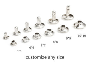 Rivets creux à tête plate en cuivre personnalisés sans nickel à double capuchon pour vêtements en cuir - Product Image 5