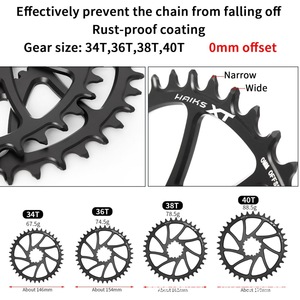 Pédalier de VTT en alliage d'aluminium 7075 avec plateaux étroits-larges 34T 36T 38T 40T et manivelles 170mm pour vélo à vitesse unique - Product Image 2