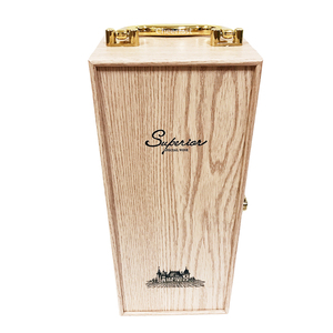 Impresión de logotipo Color blanco mate <span class=keywords><strong>caja</strong></span> de regalo de <span class=keywords><strong>vino</strong></span> de <span class=keywords><strong>madera</strong></span> de una sola botella - Product Image 2