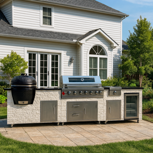 Comptoir <span class=keywords><strong>en</strong></span> marbre personnalisé cuisine extérieure intégrée armoire de cuisine extérieure <span class=keywords><strong>en</strong></span> acier inoxydable avec <span class=keywords><strong>four</strong></span> à pizza et évier - Product Image 2