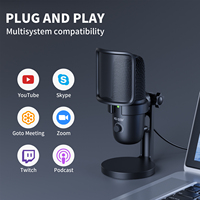 Microphone USB à condensateur professionnel pour enregistrement en studio, podcast, OEM avec carte son