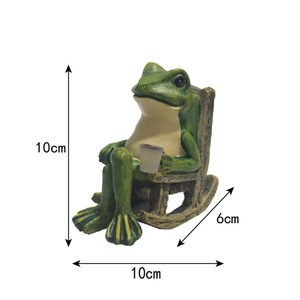 Ornement de grenouille en forme de chaise à bascule, lumière LED solaire, décoration de jardin extérieure, lumière de nuit créative imperméable - Product Image 3