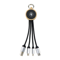 Câble de charge rapide en nylon écoresponsable avec logo LED lumineux, chargeur porte-clés, coffret cadeau technologique d'entreprise, téléphone portable en cuivre pur