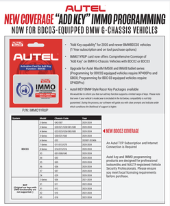 Autel thêm chức năng lập trình immo chính cho BMW g-chassis bdc2 bdc3 giấy phép một năm làm việc trên im508 im608 loạt IM1 IM2 - Product Image 4