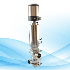 Valvola unica Mixproof a 3 corpi pneumatica sanitaria economica economica, progettata per processi igienici - Product Image 1