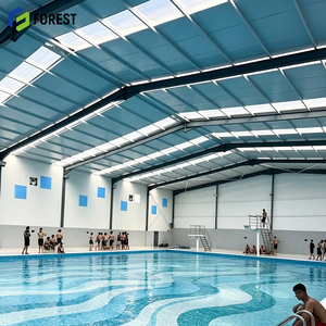 Bâtiment de natation modulaire en acier de construction industrielle lourde, à portée libre et haute capacité, pour piscine et arène - Product Image 1