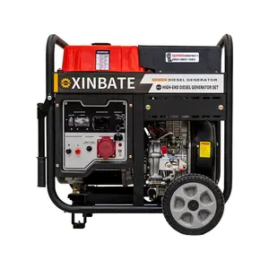 XINBATE All-Copper 5-9kw dizel jeneratör 20L büyük Tank 220V/380V elektrik valisi açık tip 12V üç makine güçlü