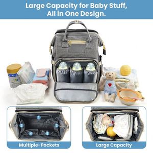 Sac à langer multifonctionnel, sac de voyage, sac à langer pour bébé, grande capacité, imperméable, échantillon gratuit - Product Image 1