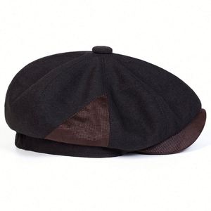 Men's Wool 8-Panel Taxi Hat Flat Adjustable <b>Beret</b> Hats Newsboy Cap Promotional Gifts - Product Image 3