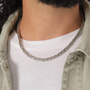 Chaîne byzantine en acier inoxydable de qualité supérieure 4mm/5mm/6mm/8mm – Collier pour <span class=keywords><strong>homme</strong></span>, bijou de mode, cadeau, chaînes à maillons robustes pour motard - Product Image 5