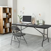 Table pliante en plastique GSD Outdoor de 5 pieds, table rectangulaire portable pour l'intérieur, table en HDPE à motif d'arbre avec poignée de transport