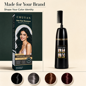 Easy Professional Grade Deep Black <b>Permanent</b> Color <b>Hair</b> Color Cream With Integrated Brush Private Label Long Lasting - Product Image 1