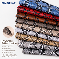 Cuero Sintético de PVC con Estampado de Piel de Serpiente Pitón, Lámina de Vinilo Sintético de 1.0 mm, Tela con Patrón de Reptil para Bolsos, Zapatos, Cinturones y Carteras