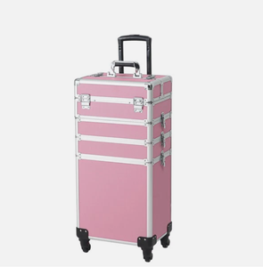 Valise à roulettes en aluminium 4 en 1 pour <span class=keywords><strong>maquillage</strong></span>, salon de beauté, chariot organisateur de cosmétiques - Product Image 1